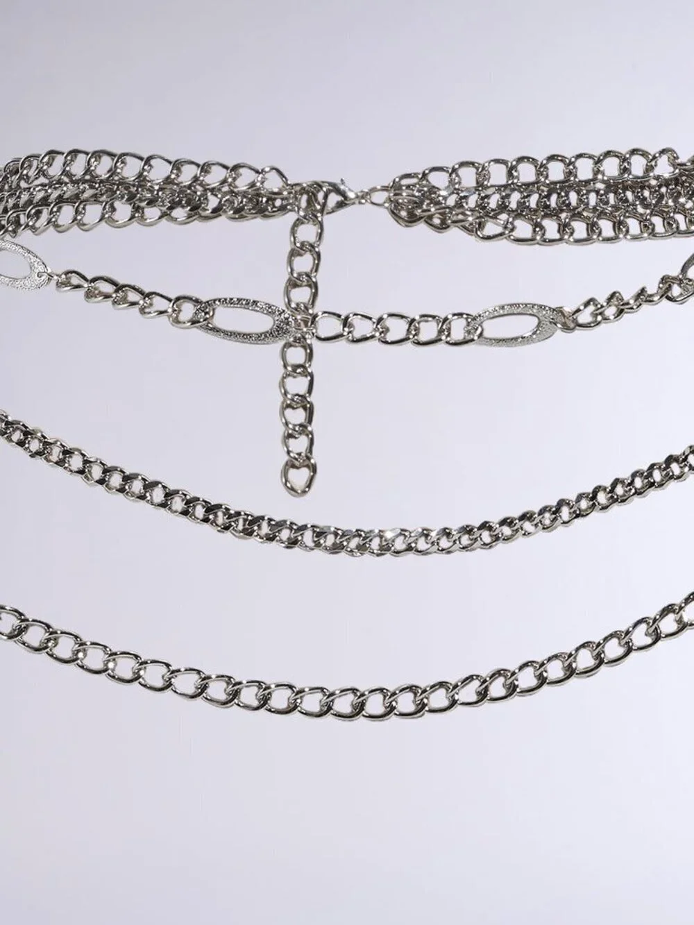Multilayer Metal Chain Belt with Lobster Clasp New